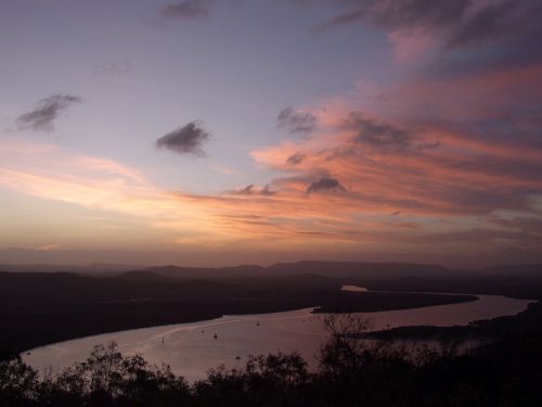 Upė, Abendstimmung, Saulėlydis