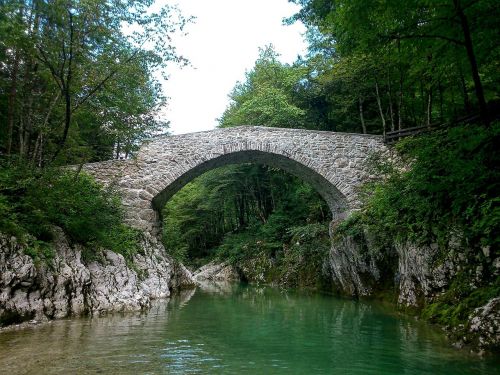 Upė, Tiltas, Akmuo, Nadiža, Slovenia