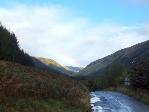 Kelias, Lietus, Vaivorykštė, Škotija, Šiaurės Škotija, Uk Gamta