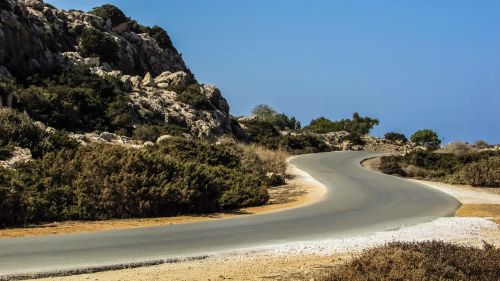 Kelias, Kreivė, Kraštovaizdis, Peizažas, Cavo Greko, Nacionalinis Parkas, Kipras