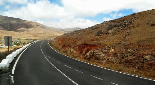 Kelias, Fuerteventura, Kanarų Salos, Asfaltas, Vasara, Toli, Sausas, Kelio Pusė