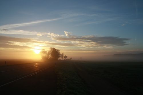 Kelias, Morgenstimmung, Šaltas, Ruduo, Migla, Rūkas, Kraštovaizdis, Dangus