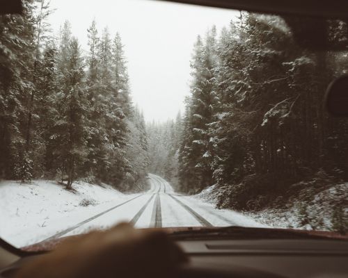 Kelias, Kelias, Sniegas, Žiema, Medžiai, Augalas, Gamta, Miškas, Automobilis