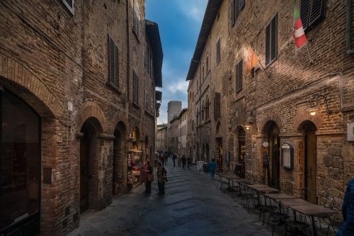 Kelias, Architektūra, Miestas, Kelionė, Toskana, Viduramžių, San Gimignano