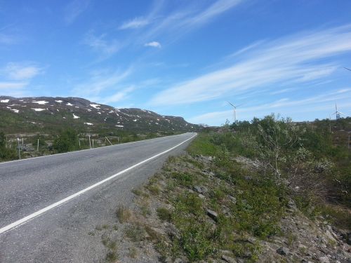 Kelias, Kalnas, Himmel, Mėlynas, Norvegija, Vasara