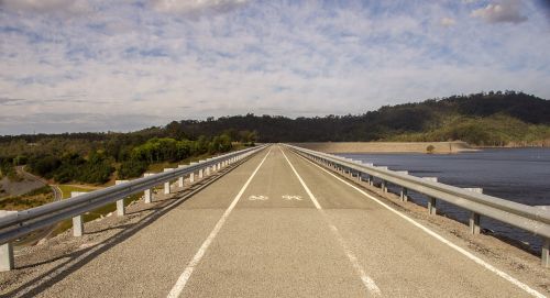 Kelias, Užtvankos, Vanduo, Ežeras, Queensland, Australia