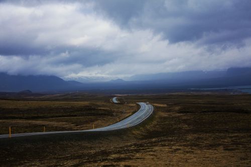 Kelias, Iceland, Horizontas, Begalinis, Debesis, Laisvė