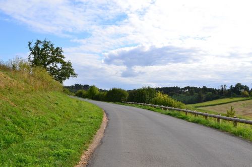 Kelias, Kelias, Gamta, Kraštovaizdis, Laukas, Vasara, Dangus, Dengtas Kelias, Dordogne, France
