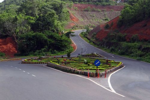 Kelių Sankryža, Eismo Sala, Kalvos Kelias, Goa, Indija