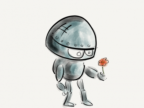 Robotas, Gėlė, Technologija, Ateitis, Robotas, Žvalgyba, Meilė