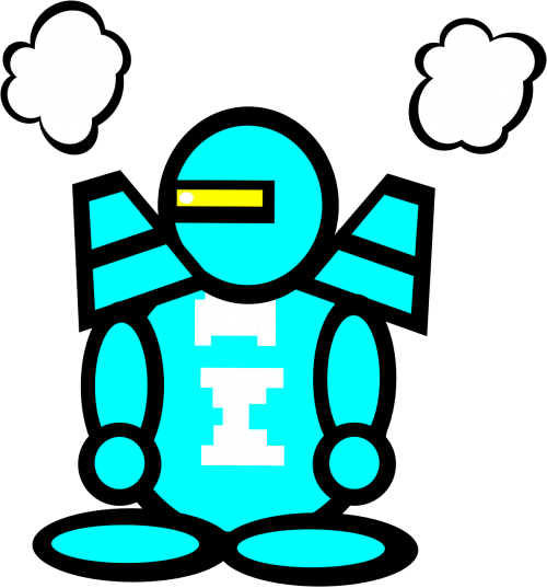 Robotas, Android, Reaktyvinė Skraidyklė, Droid, Mėlynas, Paprastas, Nemokama Vektorinė Grafika