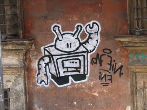 Robotas, Grafiti, Menas, Kelias, Miesto