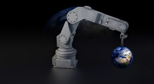 Robotas, Robotų Ranka, Žemė, Gaublys, Mašina, Skulptūra, Modeliavimas, Programavimas, Modelis, Animacija, Gamyba, Kibernetika, Mašinos Dalis, 3D Modelis