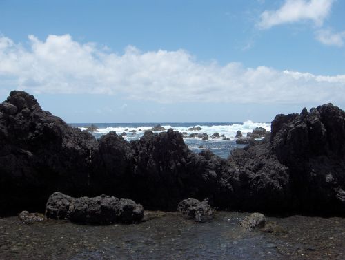 Rokas, Lava Rock, Hawaii, Vulkaninis, Ramiojo Vandenyno Regionas, Vandenynas, Lauke, Natūralus, Natūralus Grožis