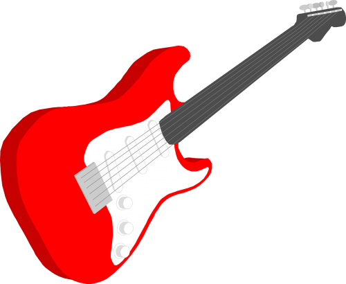 Rokas, Elektrinė Gitara, Grupė, Instrumentas, Muzika, Žaisti, Raudona, Nemokama Vektorinė Grafika