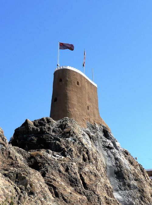 Rokas, Fortas, Tvirtovė, Oman, Riterio Pilis, Bokštas, Vėliava, Istorija, Architektūra