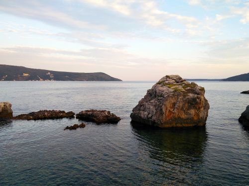 Akmenys, Akmenys, Papludimys, Jūra, Adrijos Regionas, Įlanka, Boka, Herceg Novi, Montenegro