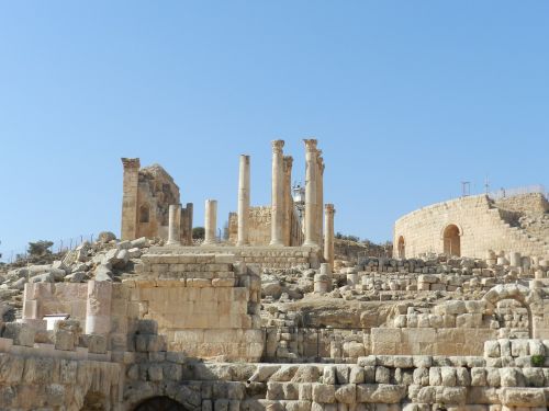 Romėnų Stulpeliai,  Jerash,  Jordanija,  Jordan