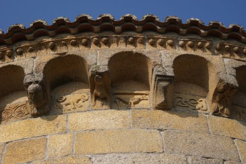 Romanesque, Bažnyčia, Konsolės, Romaniškoji Bažnyčia, Siena, Castrelo De Miño, Ourense, Mūrinis Mūras