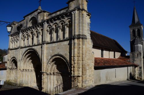 Bažnyčia, Saint Jacques, Romaneško Meno, Architektūra, Saintonge, France, Aubeterre-Sur-Dronne, Buvusi Kolegija, Romėnų Menas