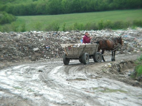 Romanija, Gipsy, Arklys, Šiukšlių, Traukimas, Medinis, Kaimiškas, Traukti, Senas, Kaimas, Šalis, Krepšelis, Vagonas, Vežimas, Gabenimas