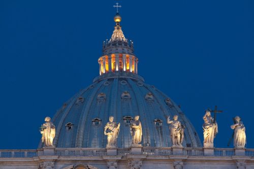 Roma, Naktis, St Peterio Bazilika, Bažnyčia, Architektūra, Vatikanas, Nuotaika