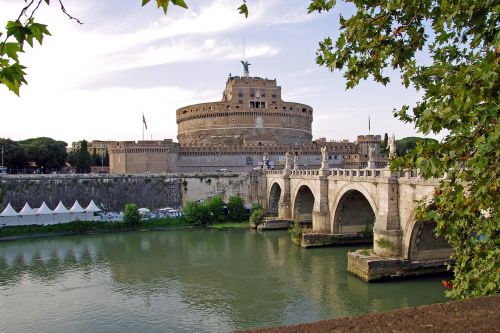 Roma, Italy, Kapitalas, Kraštovaizdis, Tiltas, Tiber, Castel Santangelo, Ponte Santangelo