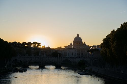 Roma, Vatikanas, Tiber, Saulėlydis
