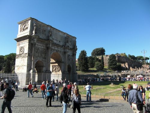 Roma, Italy, Pastatas, Romanai, Senas, Architektūra, Arco Di Costantino, Triumfo Arka