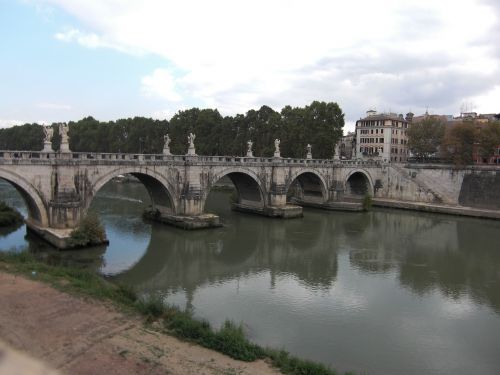 Roma, Italy, Tiber, Upė, Fiume Tevere, Tiltas