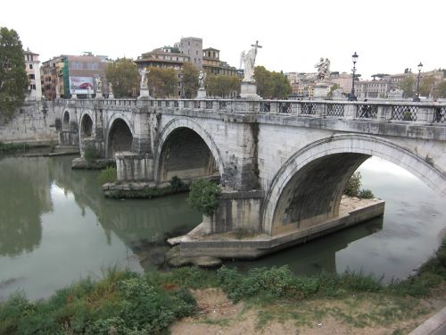 Roma, Italy, Tiber, Upė, Fiume Tevere, Tiltas