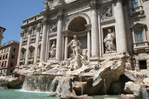 Roma, Europa, Skulptūra, Statula, Fontana Di Trevi