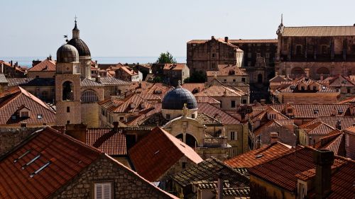 Stogai, Oranžiniai Stogai, Rudieji Stogai, Dubrovnik, Kroatija, Europa, Architektūra, Miesto Panorama, Bokštas, Dalmatija, Balkanai, Miestas, Unesco, Pastatai