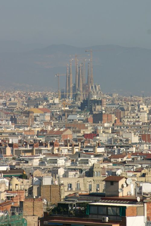 Stogai, Miestas, Miesto, Vaizdas, Panorama, Miesto Panorama, Barcelona, Sagrada Familia, Ispanija