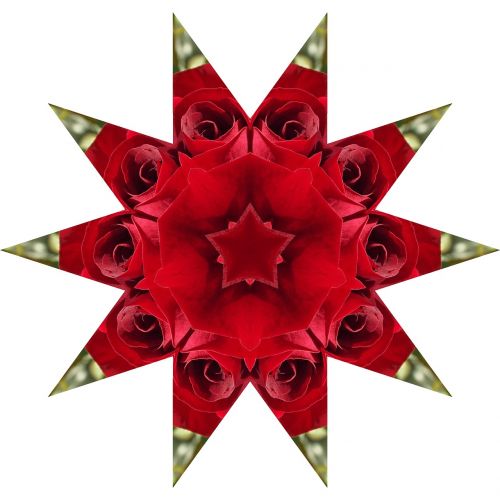Rožė, Žvaigždė, Mandala, Kaleidoskopas, Ornamentas, Rožinis, Koliažas, Gėlės