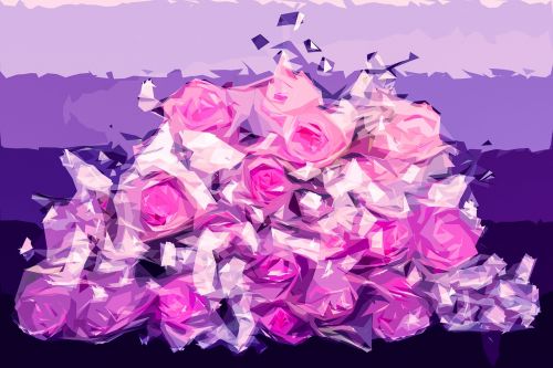 Rožės, Gėlės, Puokštė, Romantika, Violetinė, Rožinis, Šviesus, Spalvinga