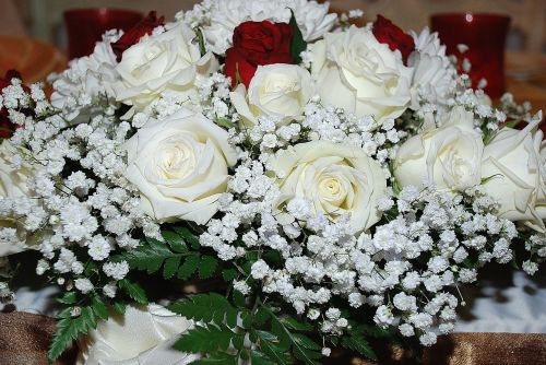 Rožės, Gėlė, Puokštė, Balta, Gėlių