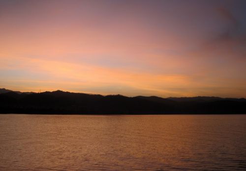 Ežeras,  Aušra,  Gamta,  Afrika,  Rožinis Aušros Virš Ežero Kivu,  Drc