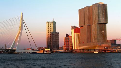 Rotterdam, Panorama, Uostas, Didelis Miestas