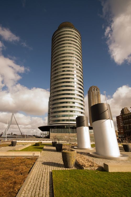 Rotterdam, Dangoraižis, Uostas, Mėlynas, Holland, Architektūra, Uostas, Miesto