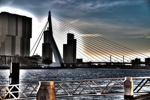 Rotterdam, Tiltas, Hdr, Architektūra, Kabantis Tiltas