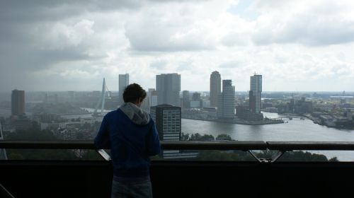 Rotterdam, Berniukas, Panorama, Uostas, Vanduo, Miesto Panorama, Didelis Miestas, Vaizdas, Kraštovaizdis, Debesuota Diena, Upė