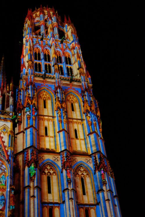 Rouen, Katedra, France, Pastatas, Rodyti, Nocturne