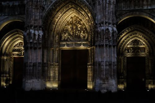 Rouen, Katedra, France, Pastatas, Nocturne