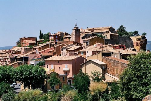 Roussillon, France, Miesto Vaizdas, Raudona Ochra, Prancūzų Bendruomenė, Mažas Miestelis, Lankytinos Vietos, Viduržemio Jūros, Provence