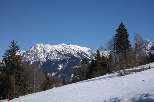 Rubihornas, Mažas Kleinvalisalas, Oberstdorf, Allgäu, Kalnas, Sniegas, Žiema