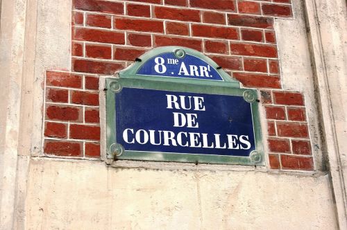 Rue De Courcelles, Kelio Ženklas, Paris