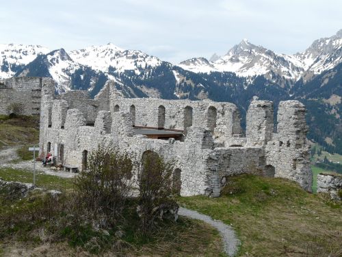 Sugadinti, Pilis, Tvirtovė Schlosskopf, Reute, Tyrol, Kalnas, Alpių, Pastatas, Viduramžiai, Riterio Pilis