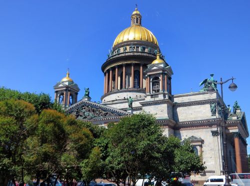 Rusija, Sankt Peterburgas, Katedra, St Isaac, Kupolas, Stulpeliai