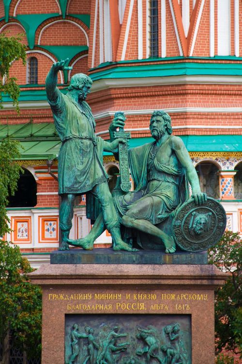 Rusija, Moscow, Raudonas Kvadratas, Paminklas, Minin, Pozharsky, 1818, Turizmas, Skulptūra